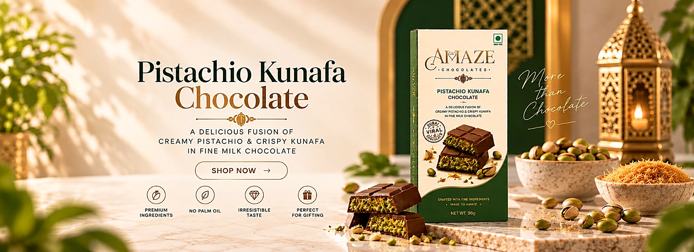 Amaze Chocolates Pistachio Kunafa Chocolate — more than chocolate