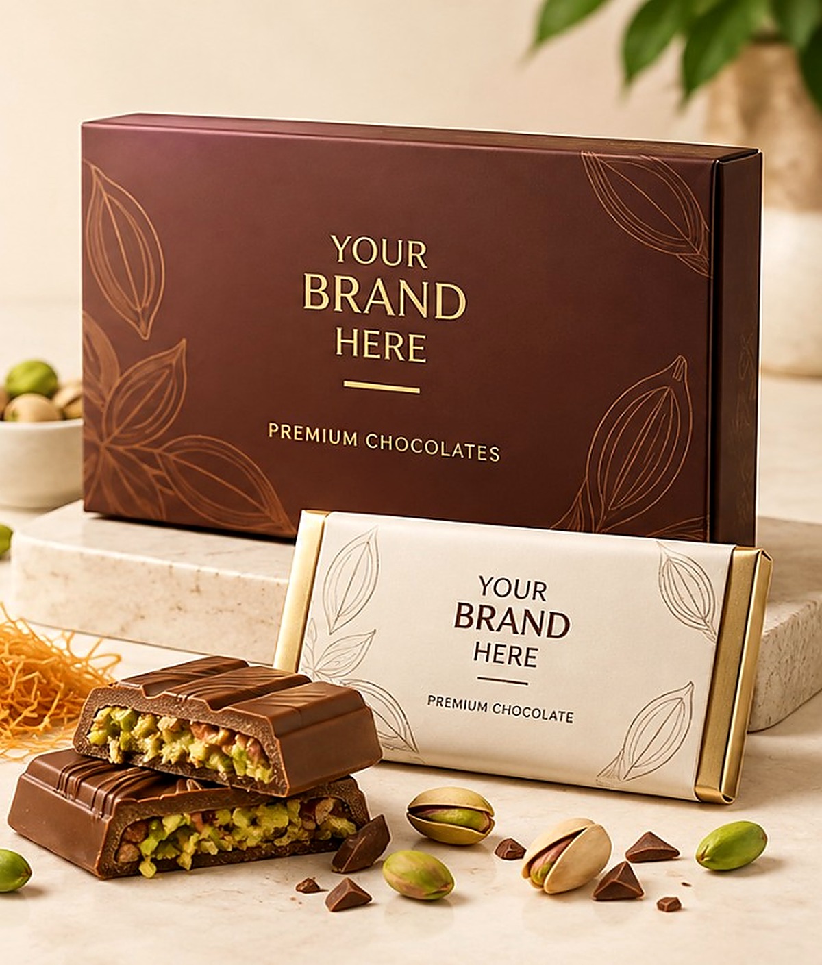 White-label chocolate packaging — Your Brand Here